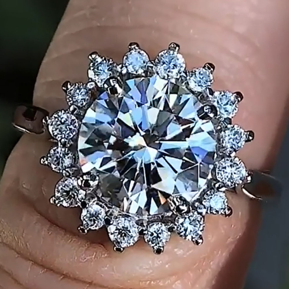 Moissanite Engagement Ring 1 Carat - 맞춤형 솔리드 10K 화이트 골드 여성