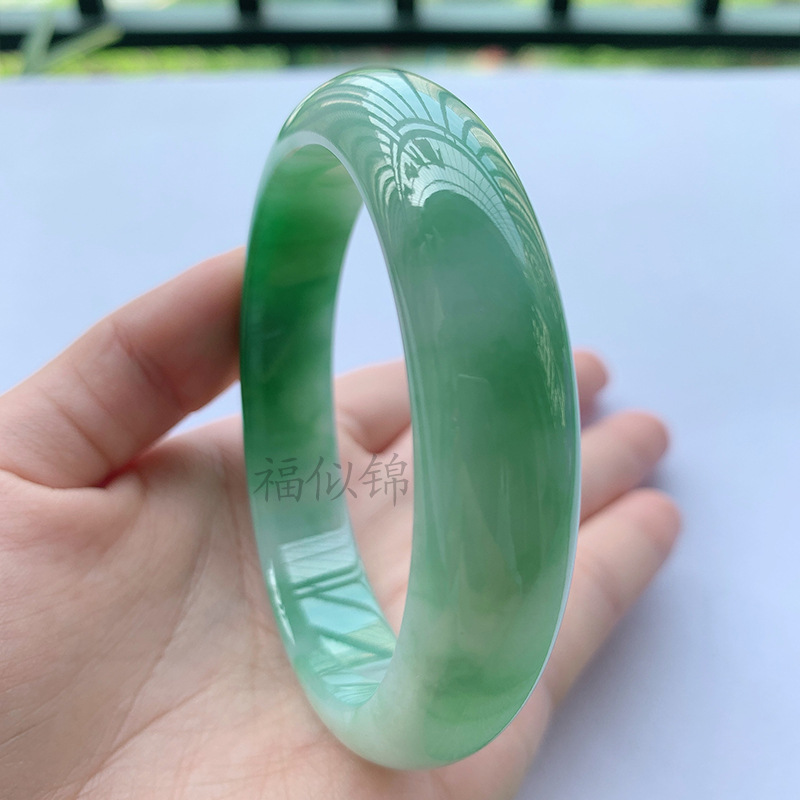 Bracelets - 오래된 광산에서 채취한 얼음빛 경옥 팔찌,