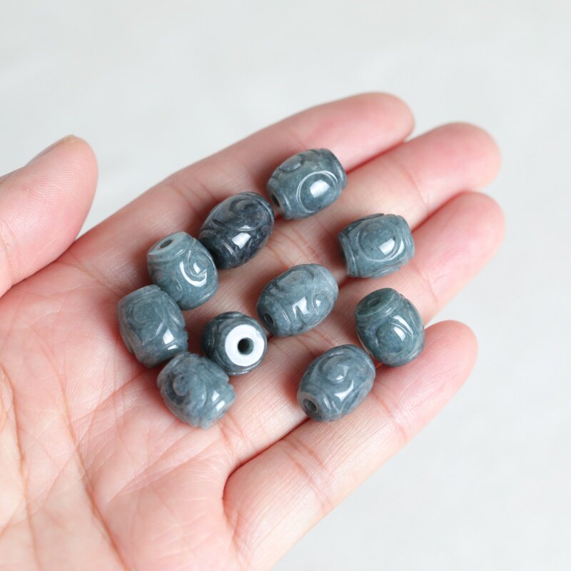 5PC 천연 블루 워터 옥 리플 버킷 비즈 DIY 팔찌 - Bracelets 리뷰 및 가격