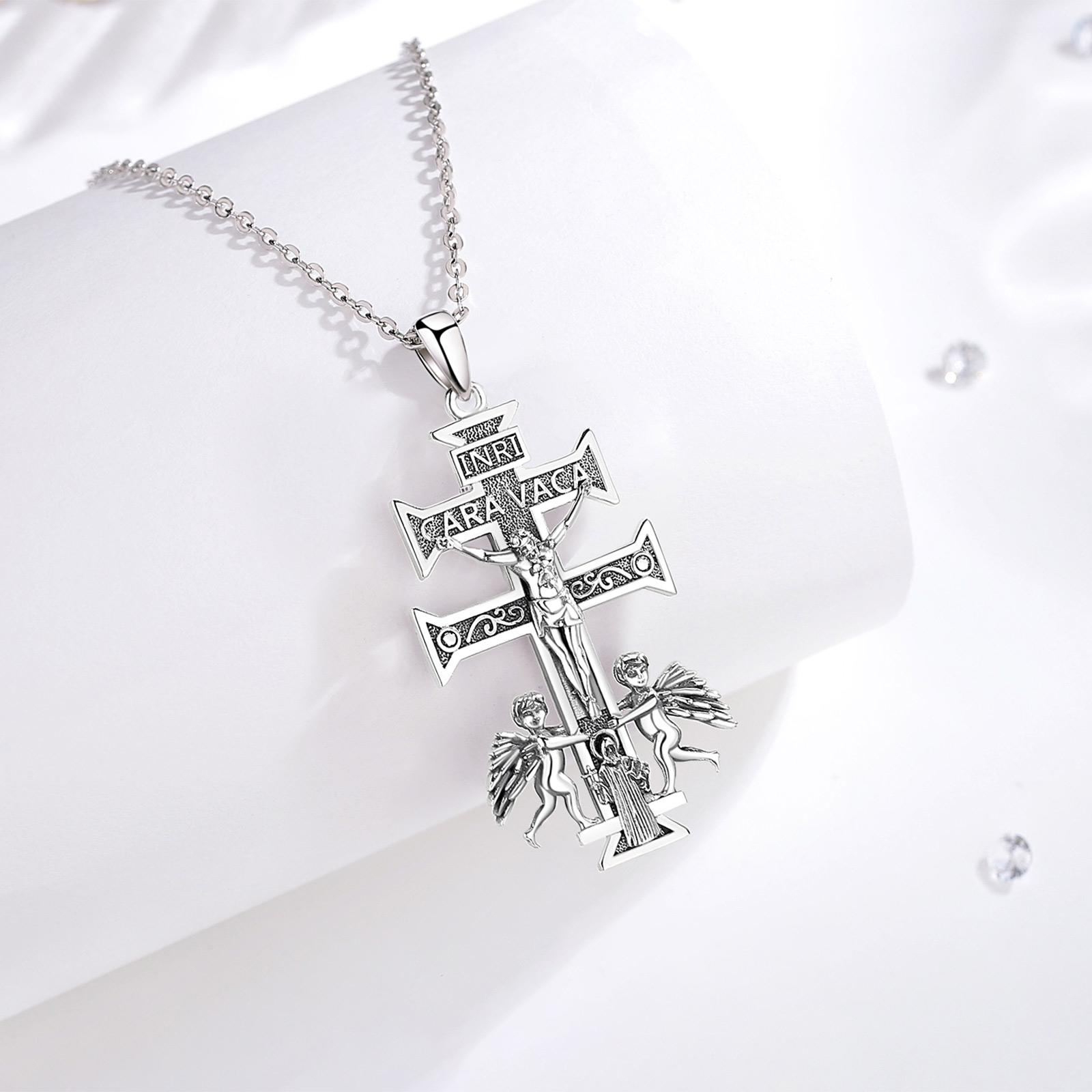 유도라 925 스털링 실버 카라바카 십자가 예수 목걸이 - 925 Sterling Silver Chain Necklace Men 리뷰 및 가격