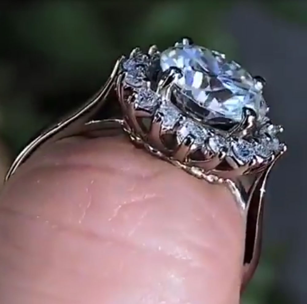 맞춤형 솔리드 10K 화이트 골드 여성 웨딩 파티 기념 - Moissanite Engagement Ring 1 Carat 리뷰 및 가격