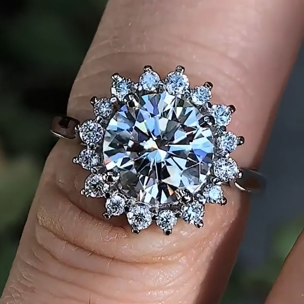 맞춤형 솔리드 10K 화이트 골드 여성 웨딩 파티 기념 - Moissanite Engagement Ring 1 Carat 리뷰 및 가격