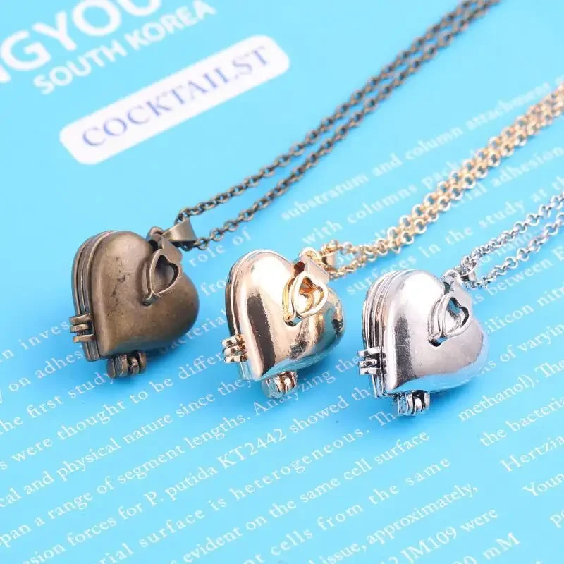 빈티지 목걸이 접이식 다층 하트 패밀리 로켓, 개인 맞 - Heart Locket Necklace Photo 리뷰 및 가격