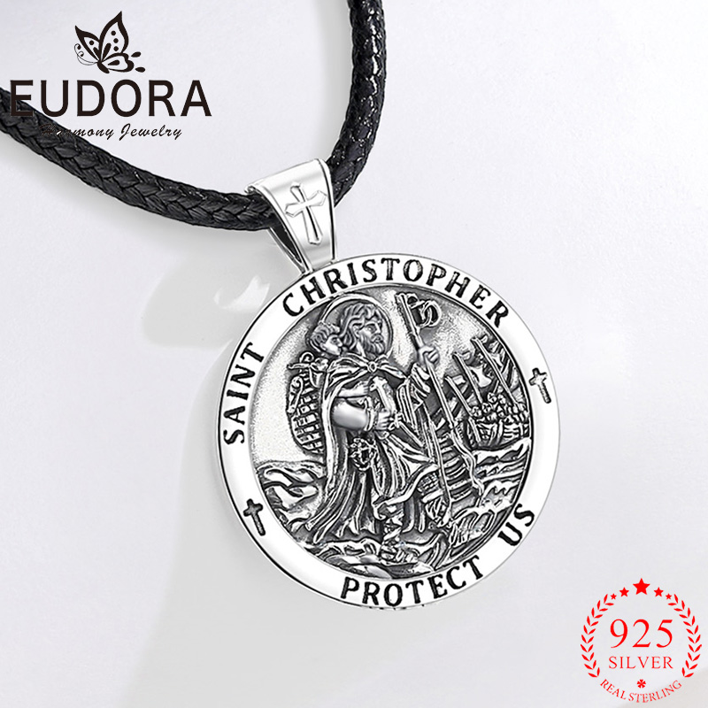 Eudora 새로운 925 스털링 실버 세인트 크리스토 - 925 Sterling Silver Chain Necklace Men 리뷰 및 가격